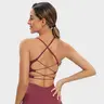 RUNNING GIRL Women's Seamless Padded Nylon Blend Sports Bra - Medium Support, Sexy Crisscross Back, Removable Pads, Sleek Look, Yoga Workout Activewear, Gym Workout Apparel, Activewear Finds
