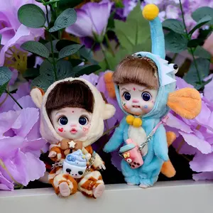 Cute Spirit Baby Series Posable Mini Dress-Up Doll Keychain - Hand-Sized & Miniature Doll Ornaments, Art Toy Backpack Charm, Aesthetic School Stationery Accessory for Ages 14+ (Not for Kids), Hand-Sized Doll Ornaments, Miniaturer Doll Ornaments