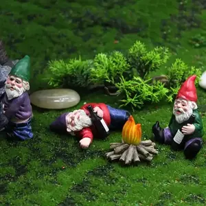 Creative Gnome Design Resin Craft, Miniature Garden Ornament, Fun Garden Gnome, Micro Garden Decoration, Yard, Patio, Lawn, Indoor & Outdoor, Garden Gnome Statue