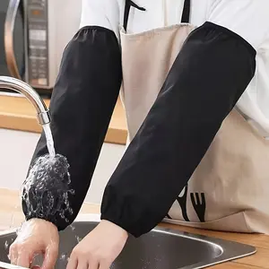 1 Pair Extended Waterproof Sleeves, Black Arm Sleeves for Oil & Stain Protection in Work and Daily Life, Anti-fouling Guard