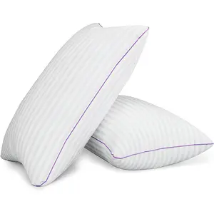 Pillows  Size Set of 2,Breathable Hotel Collection Bed Pillows for Sleeping Medium Firm Down Alternative Microfiber Filled,20 x 36 Inches