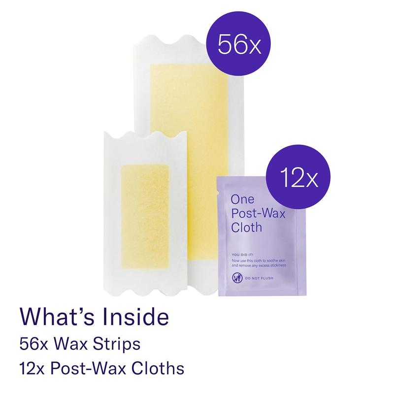 Flamingo Body Wax Kit - 20 Large & 8 Medium Wax Strips with 6 Post-Wax Cloths for Smooth Skin - Best of Beauty 2024 Award Winner Hair Removal