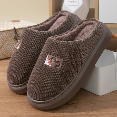 FEITAI Women's Bold Leopard Pattern Plush Slippers - Unisex, Ankle-High, Round Toe, Soft & Cozy, Slide-On, Thick Cushioned EVA Sole, Indoor Home Slippers