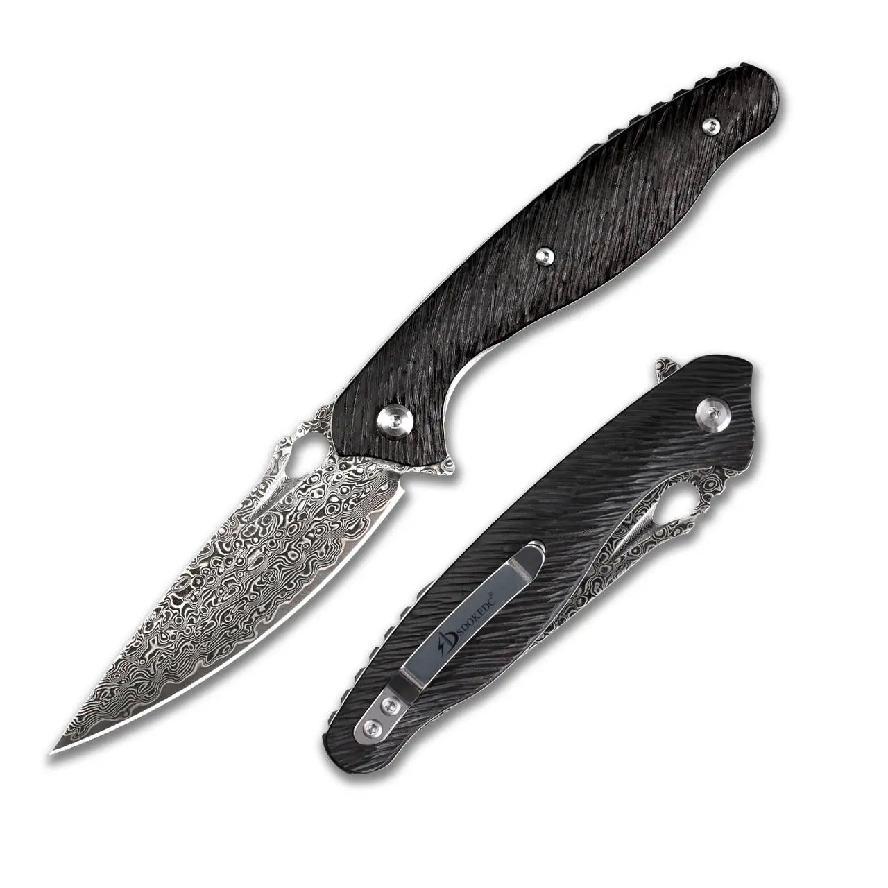 SDOKEDC Knives Damascus Pocket Knife Gifts For Men Flipper Folding knife Outdoors Camping Edc tools fishing knifes