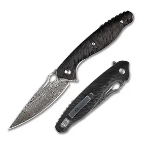 SDOKEDC Knives Damascus Pocket Knife Gifts For Men Flipper Folding knife Outdoors Camping Edc tools fishing knifes
