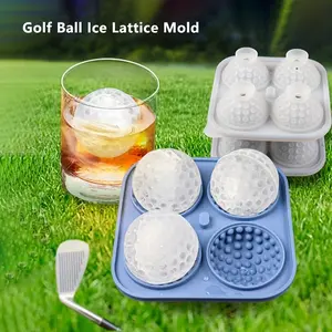 Golf Ball Silicone Ice Cube Tray for Whiskey Home & Commercial Use Whiskey Ice Mold Maker with Flexible Release & Easy Clean Ice Ball Tray for Drinks Parties Home Bar Accessories Whiskey Ice Cubes Mold