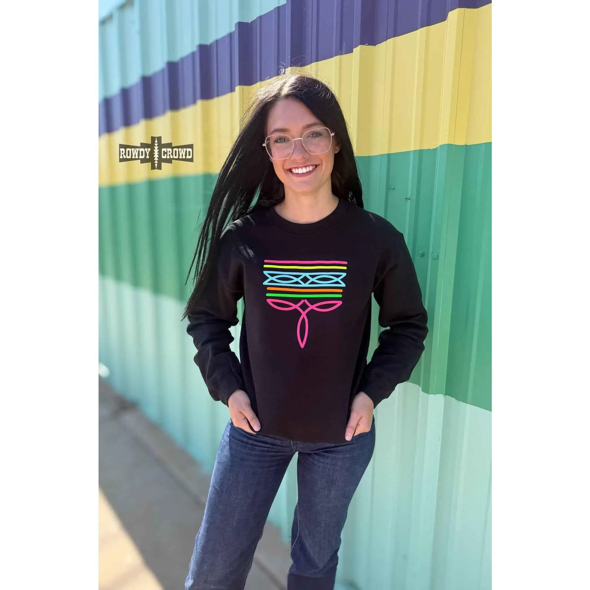 BLACK Neon Boot Stitch Sweater