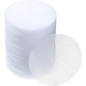 7 Count Circle Plastic Canvas Circles Mesh Sheets White Needlepoint Blank Canvas Plastic Mesh Mat for Needlework Crochet Supplies Embroidery Yarn Crafting Knit(3 Inch)