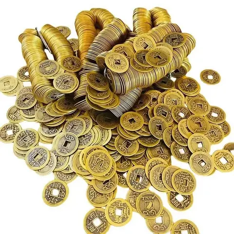 50 Pcs Simulated Ancient Coins Set, Qianlong Tongbao, Shunzhi, Kangxi, Yongzheng, Jiaqing, Handmade Jewelry Making, Vintage & Unvintage Random Mix, Desktop & Home Ornament, Decoration, Decoration Items