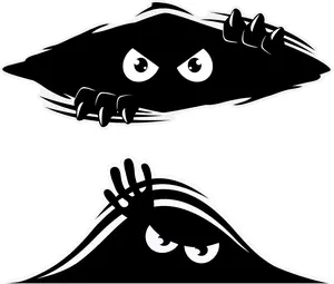 Funny Car Stickers Bundle - Peeking Monster Dent & Scratch Cover Bumper Stickers - Made in USA