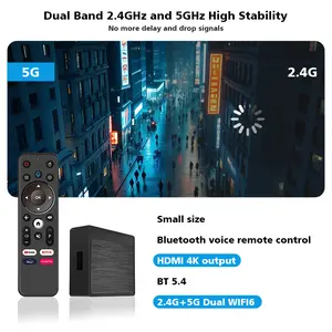 2025 New BOXPUT Black TV Mate Android box 12 LemonTV Mini+ Smart Allwinner H618 2.4G/5G Dual Wifi6 BT5.4 Voice remote control 2GB 16GB