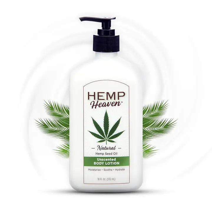 Unscented Unisex Hemp Body Moisturizer - Natural Hemp Seed Oil, Paraben-Free, 18 oz, Made in USA, Soothing Gentle Daily Whole Body Hydrator, Nourishing for Adults, EWG Verified, Anti-Aging
