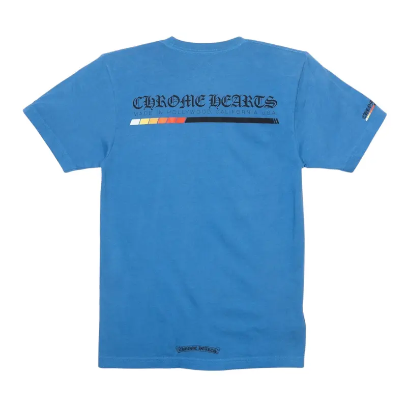 Chrome Hearts Turbo Logo Short Sleeve Tee Shirt Blue Multi