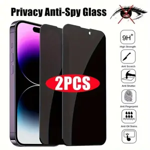 Privacy Screen Protector for iPhone 16/15/14/13/12/11 ProMax, Tempered Glass Full Coverage Anti-Spy Film with HD Clear Display