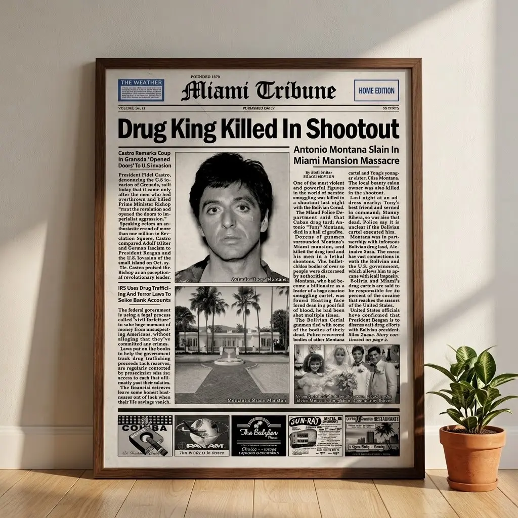 Scarface Newspaper Poster Print