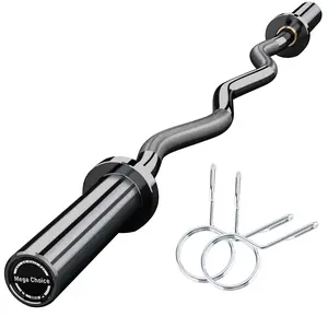 Garvee Olympic Bar 120 cm Alloy Steel Powerlifting Bar with 500 lb Load Capacity and Ball Bearing Sleeves for 50mm Discs, Ideal for Squats, Deadlifts, and Bench Press in Home Studio, Black