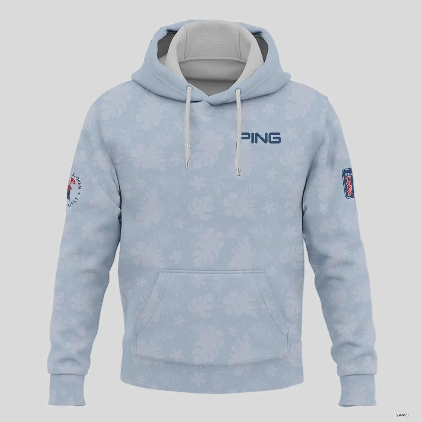124th U S Open Pinehurst Ping Golf Hoodie Light Blue Pastel Floral Pattern - Stylish and Comfortable