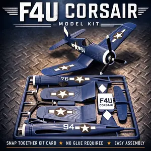 F4U Corsair Model Kit Card – Snap-Together Aircraft