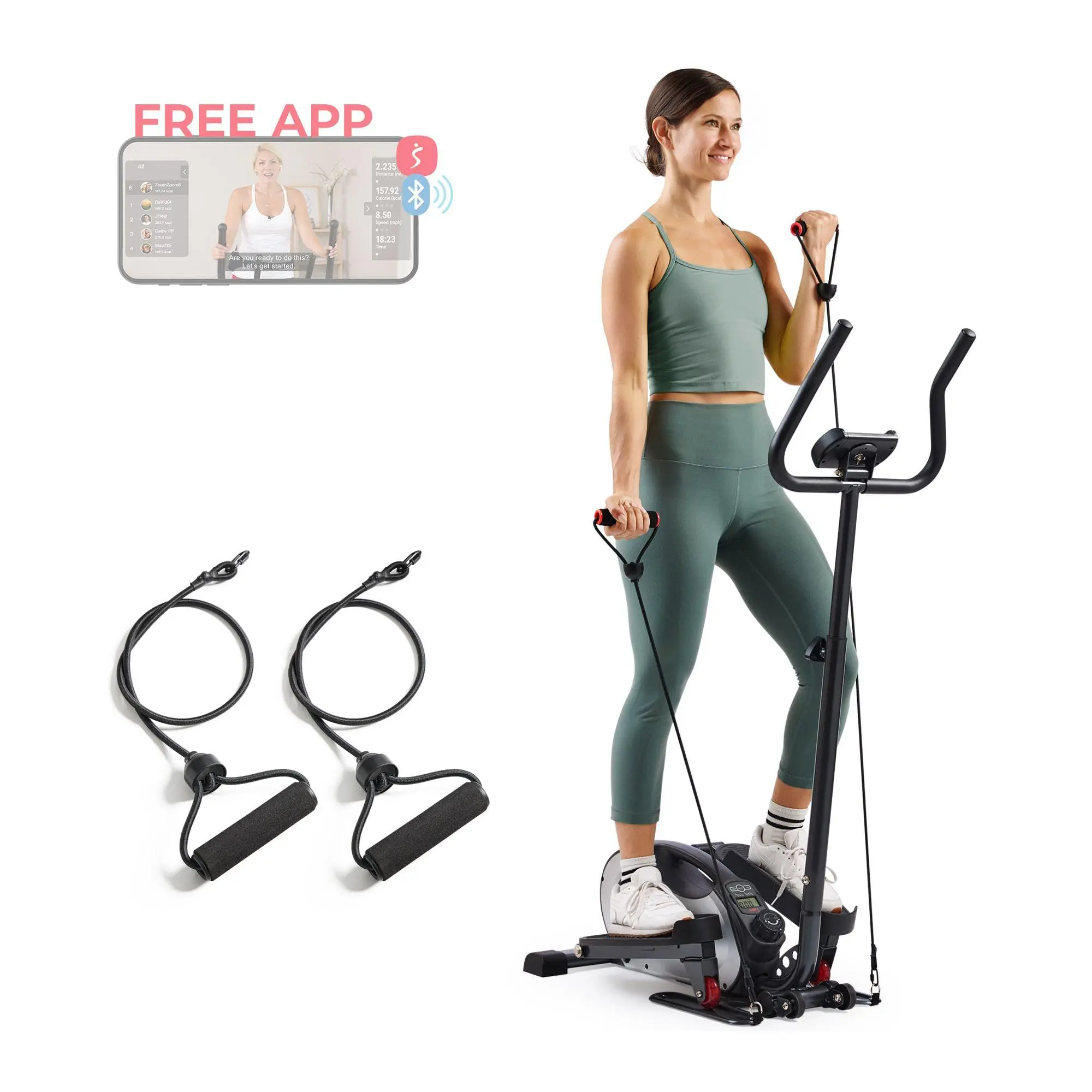 Sunny Smart Compact Elliptical w Elastic Bands Sunny Smart Compact Elliptical w Elastic Bands