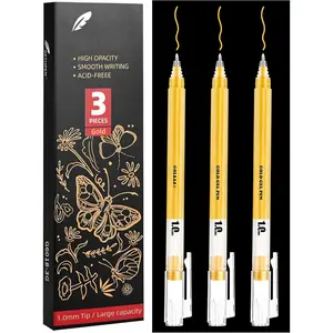 Gel Pens, 1.0 mm Extra Fine Point Gel Ink Pens, Opaque  Archival Ink Pens for Black Paper Drawing, Sketching, Card Making, White Gel Pen for Artists Drawing, 3 Pack