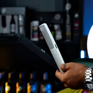 Rolda - Men's Barber Hair Styling Comb | 7-in, Carbon-Fiber, Static Free