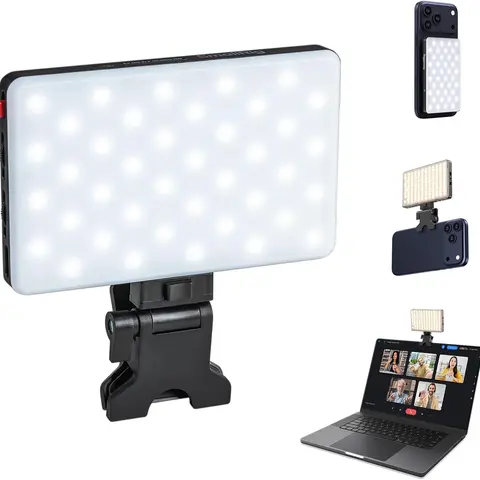 SmallRig M3 Magnetic Durable Polycarbonate Selfie Accessory for Cellphone/Camera, 120 LED Clip-On, 2000mAh Rechargeable, Adjustable Light Modes 2700K-6500K Easy-Install Portable Tool for Content Creators-5505/5640