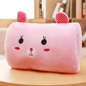 Pink Bear Children's Plush Pillows Hand Warmers Gloves Adults Cartoon Nap Pillows Cushions Creative Hand Warmers Plush Gift