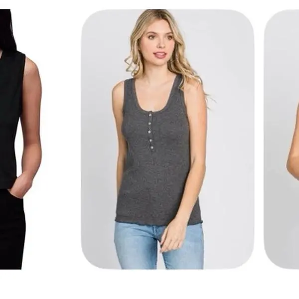 Women's Ribbed Button-Front Tank