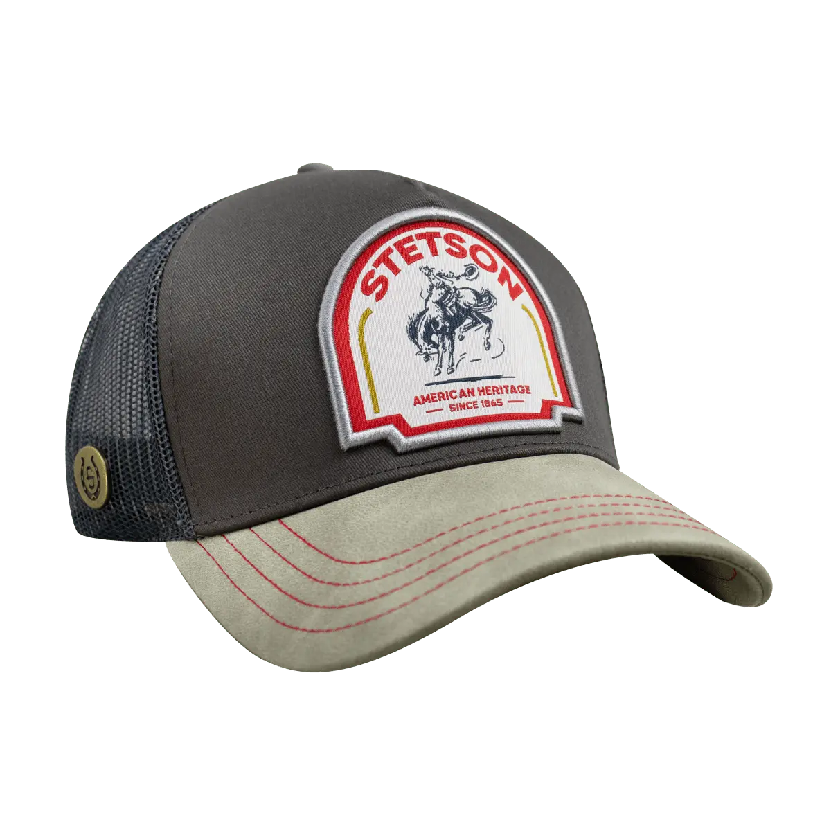 Original Stetson Authentic Trucker Hat Grey Patch 