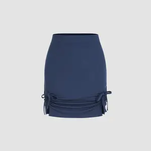 Cider [size 2-10] Middle Waist Knotted Split Mini Skirt