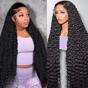 Bling Hair 13x6 Deep Curly Wigs Human Hair Pre Plucked Pre Cut HD Lace Wigs Ready and Go 13x4 Glueless With Drawstring One-Step 13x6 HD Frontal Lace Deep Wave Wig Natural Hairline