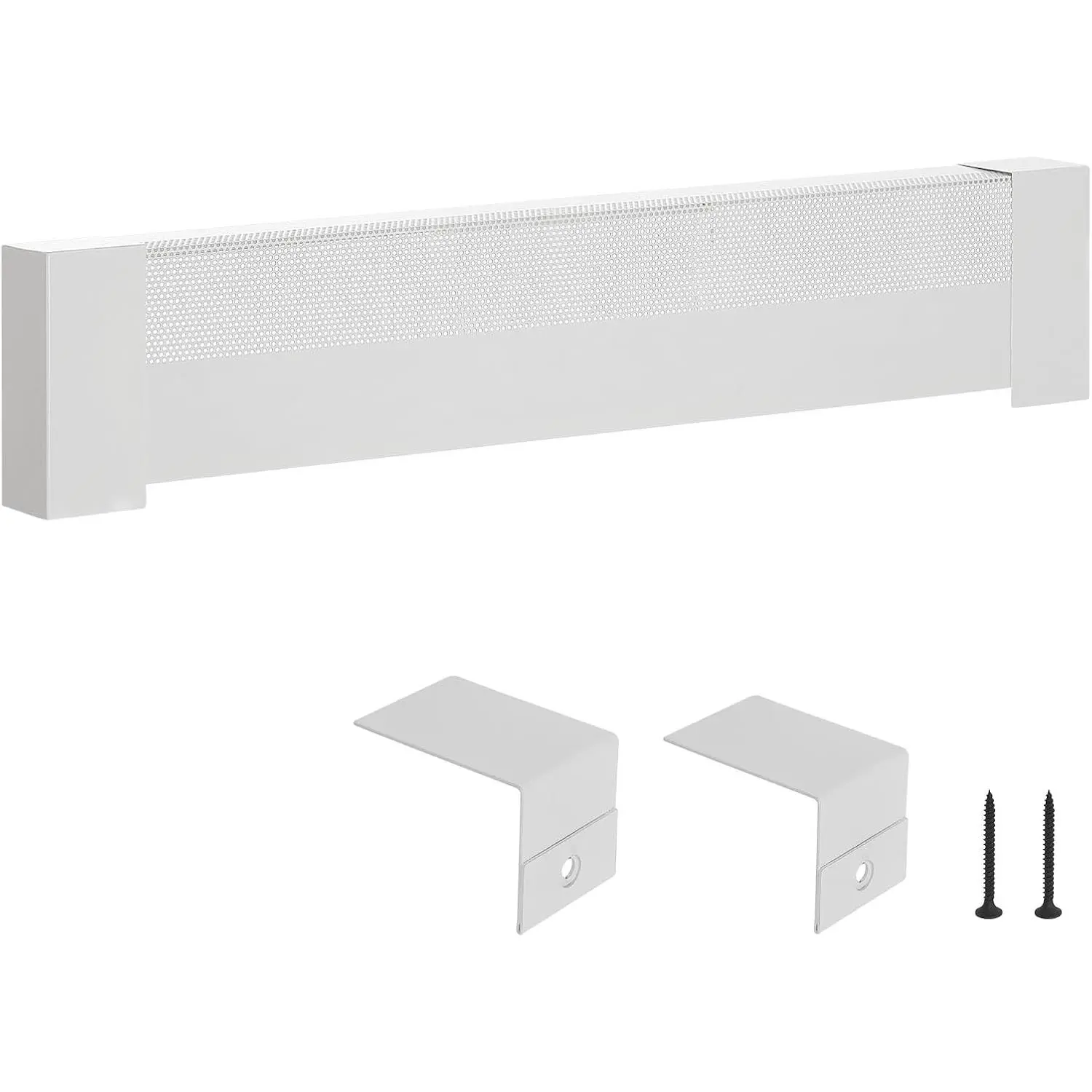 VEVOR Baseboard Heater Covers, Basic Series 3 ft Standard Electric Heating Unit Front Cover for Home Improvement, Heavy-duty Steel, Easy Installation for Bedroom Replacing Old Cover, White