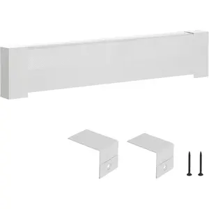 VEVOR Baseboard Heater Covers, Basic Series 3 ft Standard Electric Heating Unit Front Cover for Home Improvement, Heavy-duty Steel, Easy Installation for Bedroom Replacing Old Cover, White