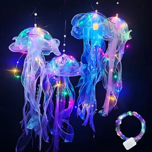 Jellyfish Decoration 5 Colorful Hanging Lanterns with 3 Lighting Effects for Mermaid Birthday Party & Ocean Themed Decor