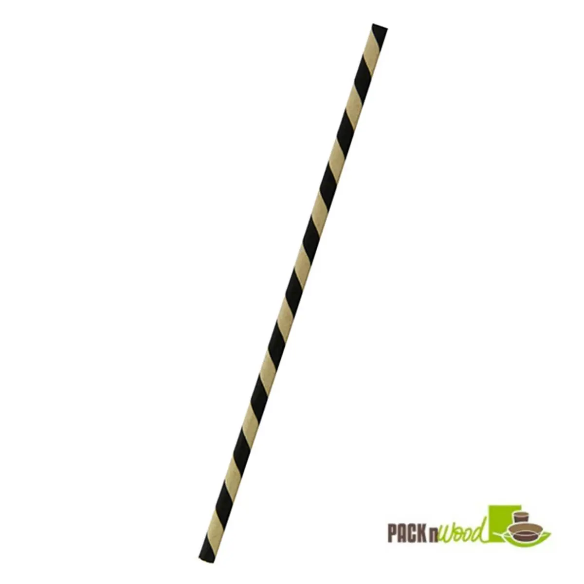 Packnwood 210CHP19KB Biodegradable Eco-Chic Striped Paper Straws - 0.2 in Dia x 8.3 inches, Bee's Wax Coated, Unwrapped, Bar & Kitchenware Utensils, 8.33 Lbs