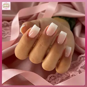24pcs Classic French Gradient False Nails, Long Square Shape, Includes Jelly Glue & File, Reusable for Women Party Dance Daily Wear