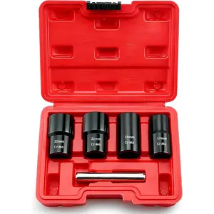 5 PCS 1/2" Twist Set, 6-Point Sockets Nut and Bolt Extractor Tool Kit,Bolt & Stripped Lug Nut Remover Tool for Damaged(17 mm, 19 mm, 21 mm, 22 mm)