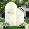6FT+7.2FT Ruched Arch Backdrop Cover, 2 Piece or 3 piece Stretchy Curved Arch Cover for BabyShower, Wedding Ceremony, Birthday Party, Photo Booth & Event Decorationsfall homedecor for happy christmas friendsgiving,christmas decoration(Stand not included)
