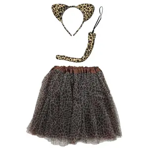 Sassy Cheetah Costume Set for Adults & Plus Size – Tutu Skirt, Tail & Ears Headband – Fun Outfit for Halloween & Cosplay