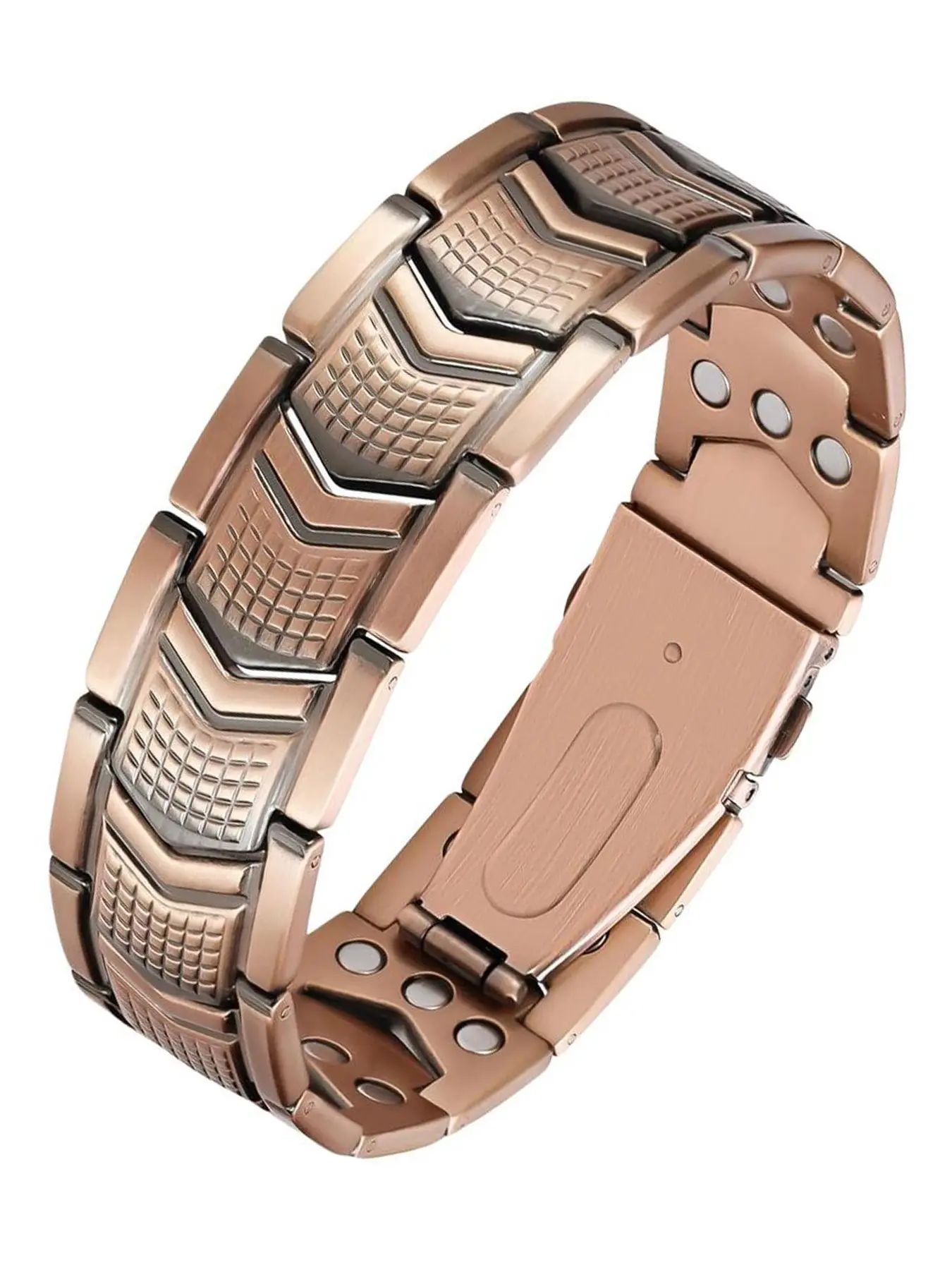 Men's Copper Bracelet, 3x Super Strong Magnetic, Arrow Design, 99.99% Pure Copper, 3800 Gauss Neodymium Magnet, Adjustable Foldable Strap, Fashionable Bracelet, Bracelets Jewelry
