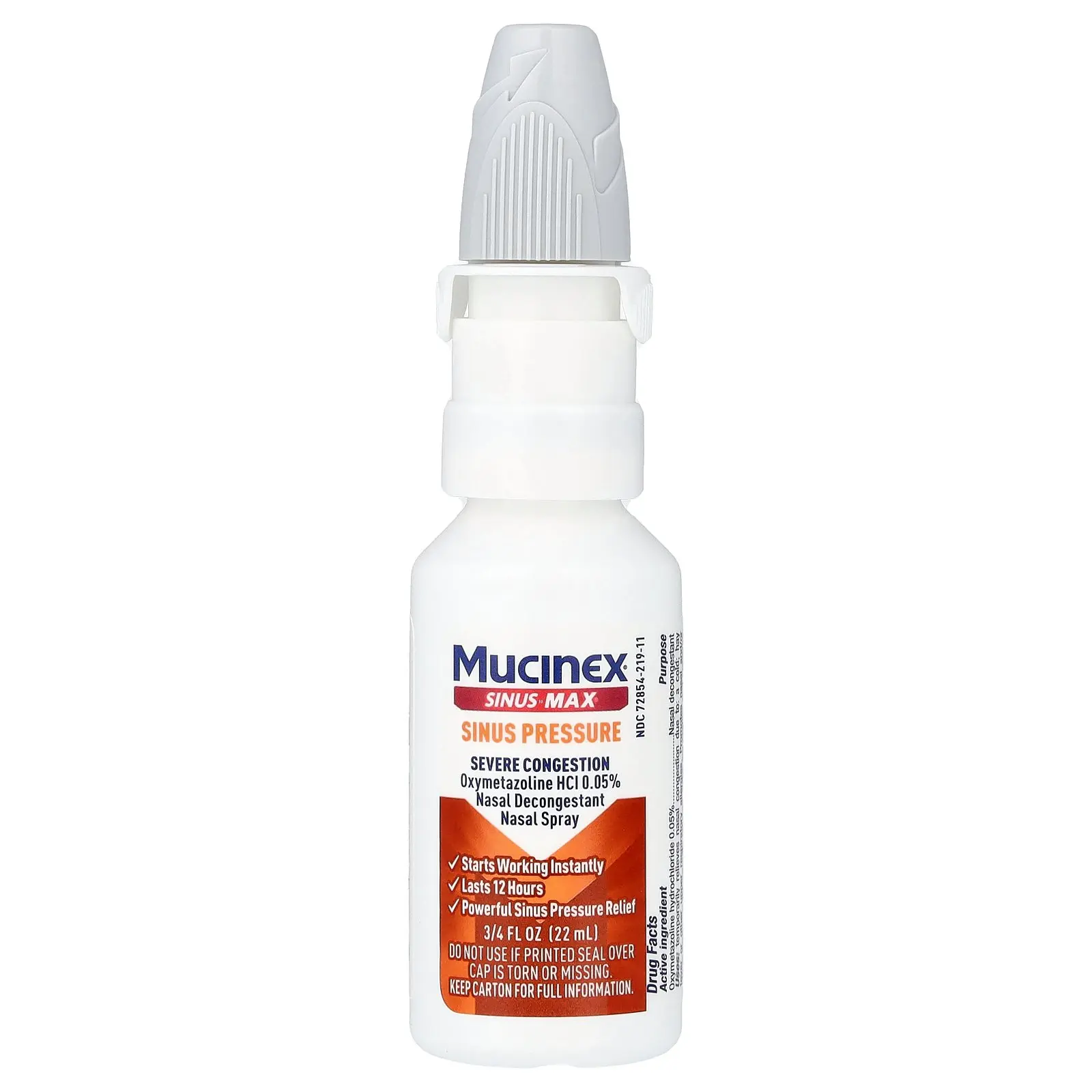 Mucinex Sinus-Max®, Sinus Pressure, Sever Congestion Nasal Spray, 3/4 fl oz (22 ml) | HSA/FSA Eligible