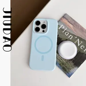 Powerful magnetic suction liquid silicone mobile   for iPhone17promax Apple 16pro mobile   16/15 solid color 14 soft waxy 13pro Shockproof Phone Case with Lens Protector Custom Monogram Pink Striped Ultra Clear HD Privacy Screen Kit