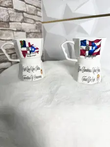 Taza Estilo Greca 12oz RD & Puerto Rico Unidos | Diseño Cultural Caribeño