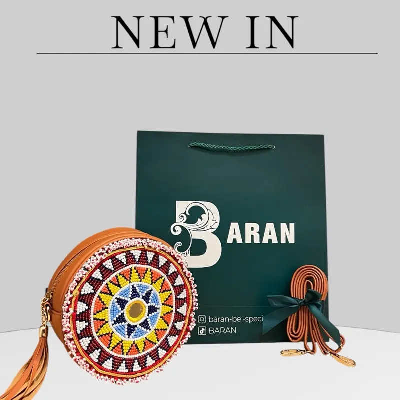 Mini handbag, Handmade handbag, Afghan design mini round bag