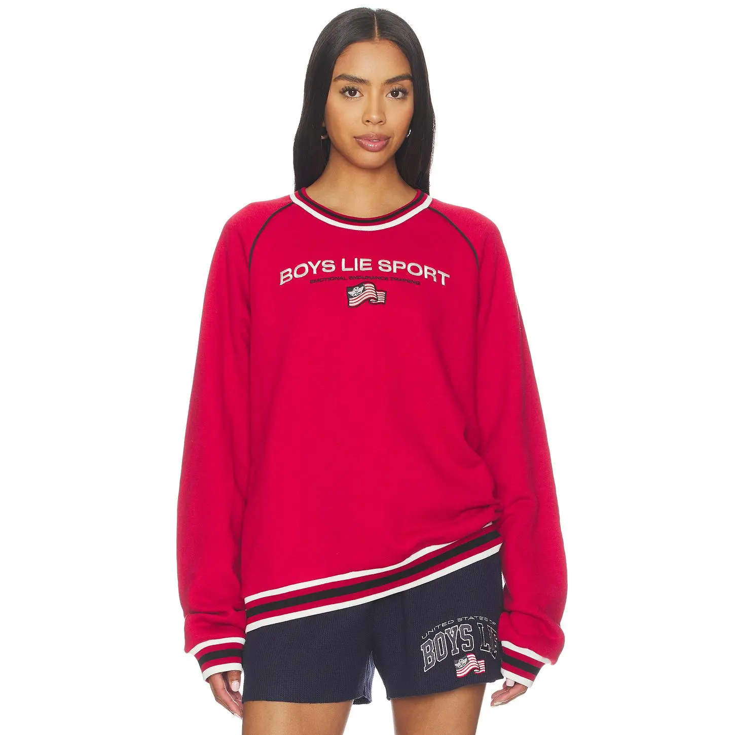 Boys Lie Sport Kara Crewneck Sweatshirt in Red
