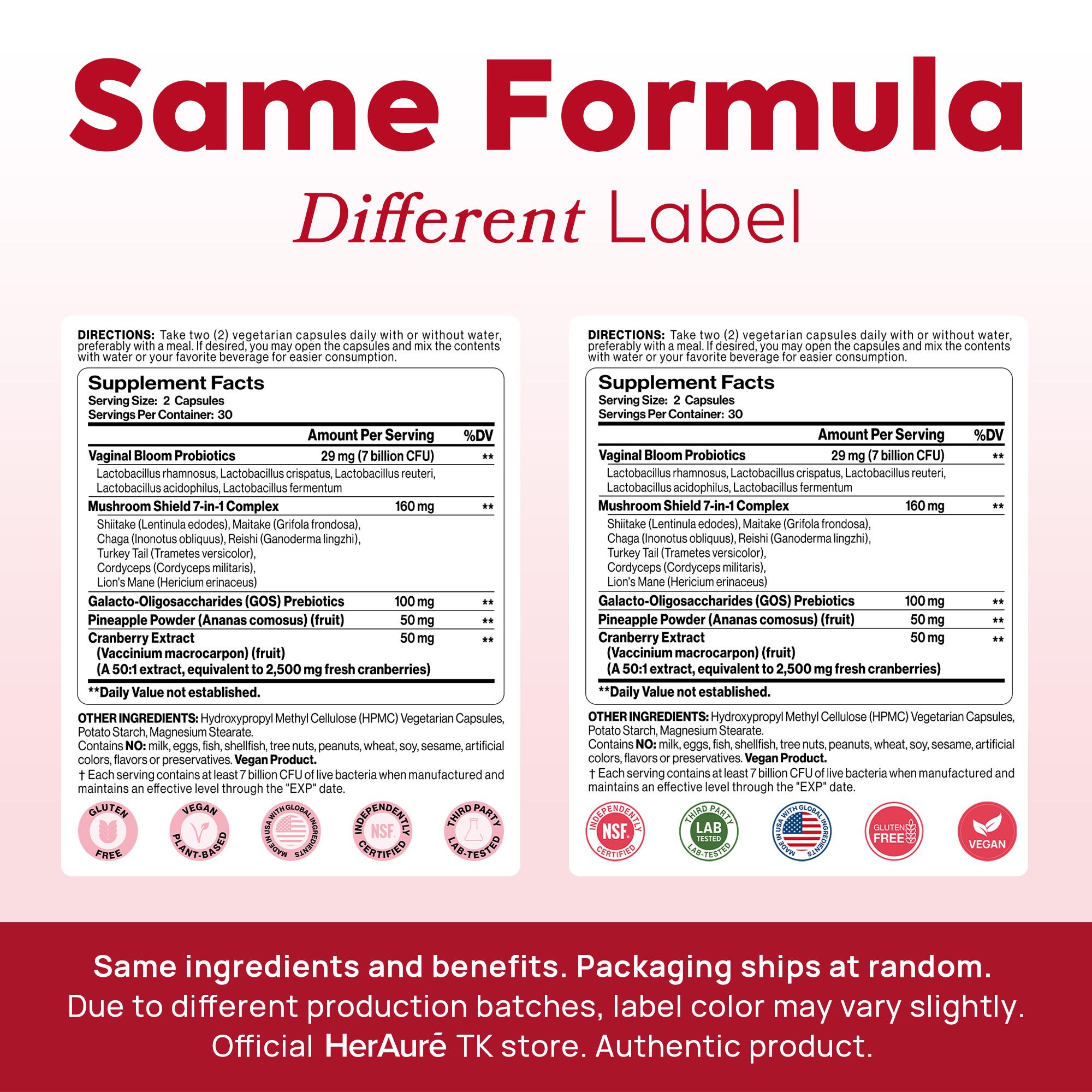 HerAuré Balanced & Moist Bundle | pH Balance, Odor Control, Stress Relief, Energy, Bliss, Relaxation, Flora Health | With 7 Billion CFU Probiotic, 7-in-1 Mushroom Blend, Prebiotic, Ashwagandha, Saffron, Maca, Slippery elm, Sea Moss ,Black Friday