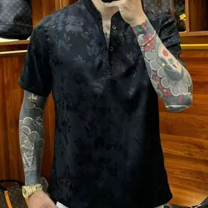 Summer New Fashion Casual Versatile Chinese Style Tang Suit Short Sleeve Polo Shirt Retro Shirt Simple T-Shirt