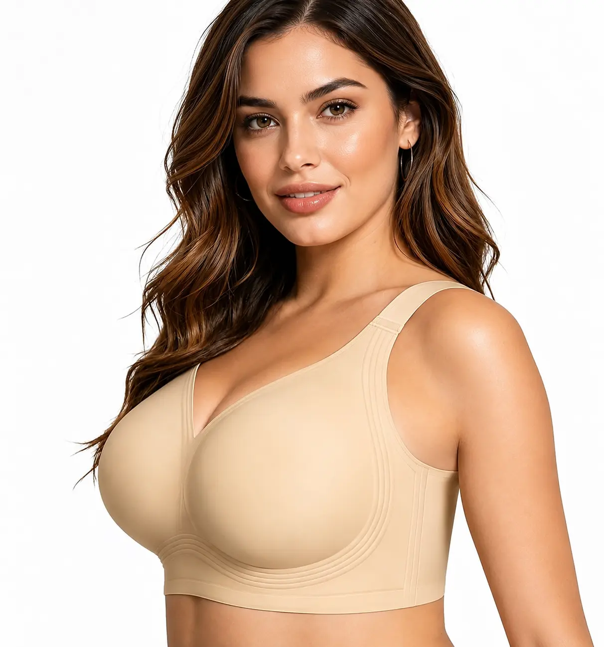 Women's Wireless Jelly Support Bra, Seamless Full Coverage Comfort Bra, Smooth Everyday Fit, Plus Size Friendly