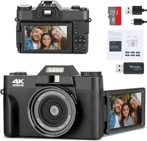 Digital Camera for Photography and Video, 4K 48MP Vlogging Camera , Flip Screen, WiFi, 16X Digital Zoom, 32GB TF Card