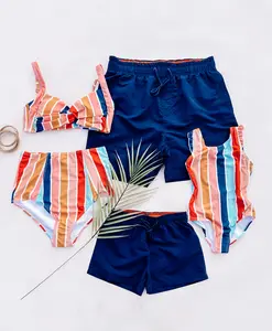 Family matching swimwear, family summer swimwear, Multi Striped Family Matching Swimwear